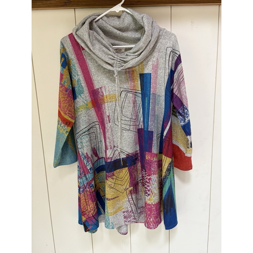 Et Lois Made in USA Tunic Top S Oversized Tunic Boho Art To Wear Layering Artsy